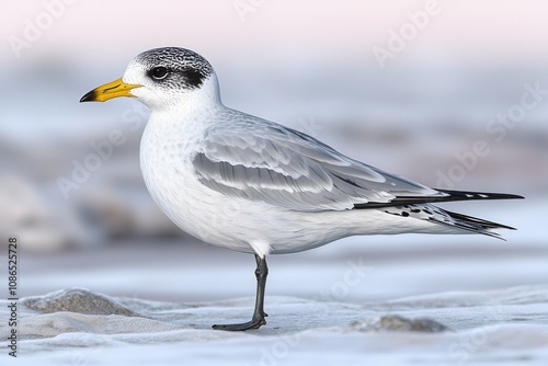 Elegant White faced Storm Petrel Bird on Sandy Beach