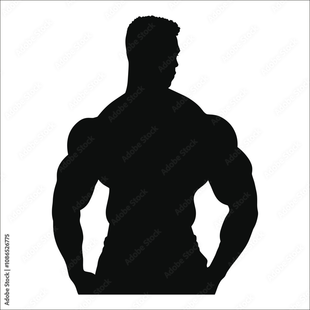 Fototapeta premium Gym Body Builder Man Silhouette Bundle set, Body Builder Man Silhouette, Gym Man Silhouette,