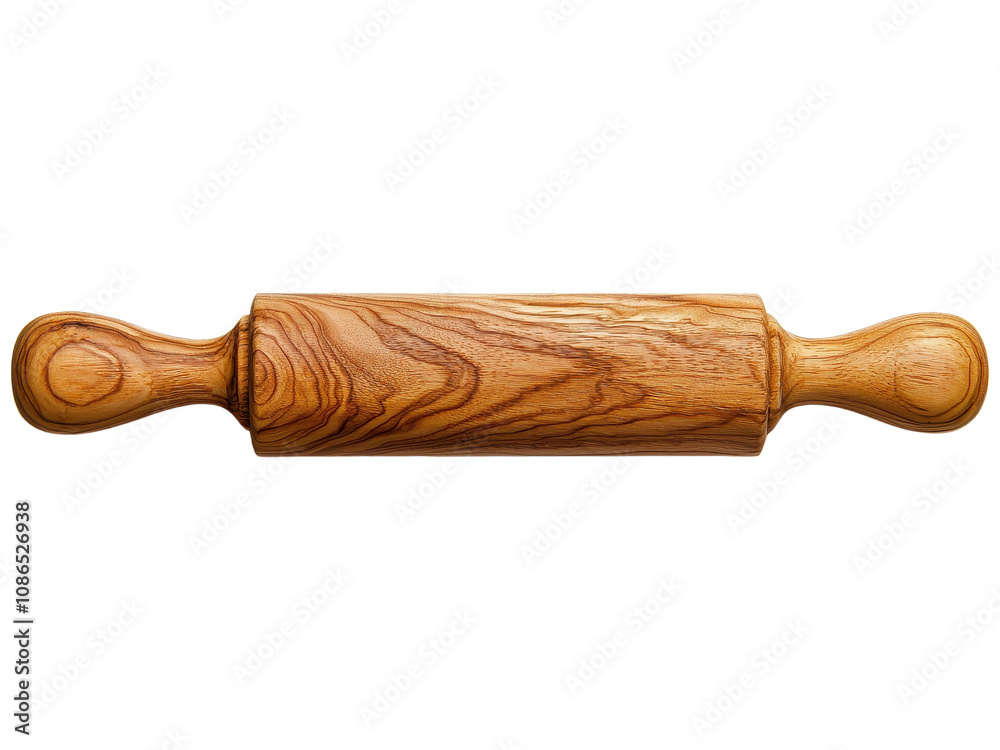 Wooden Rolling Pin on White Background Wooden Rolling Pin on White Background
