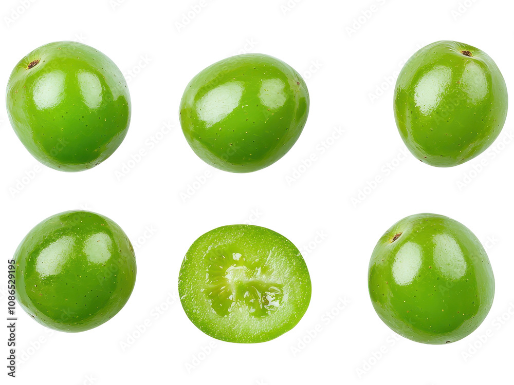 Fresh Green Olives on White Background Fresh Green Olives on White Background