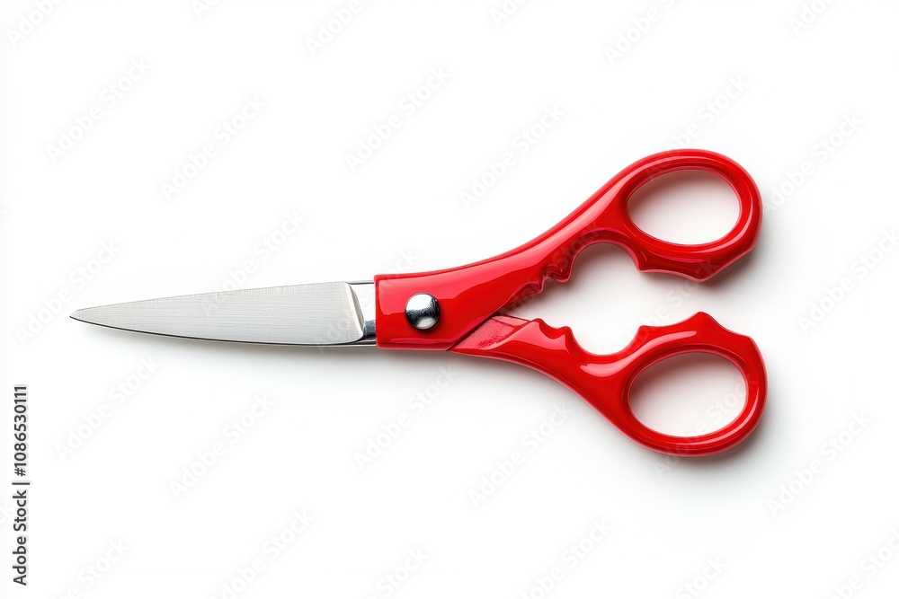 Red Scissors on White Background Red Scissors on White Background