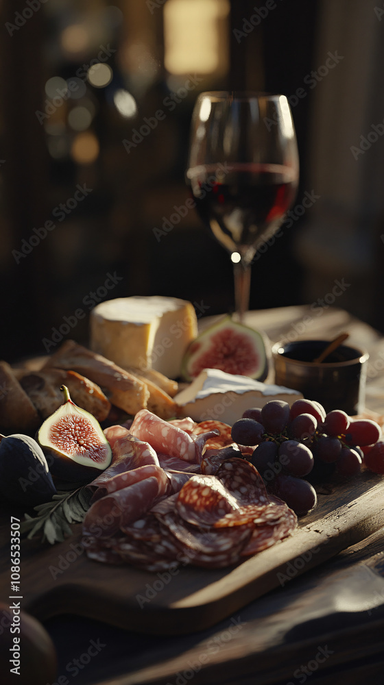 Elegant Charcuterie Board in Cozy Evening Light Elegant Charcuterie Board in Cozy Evening Light