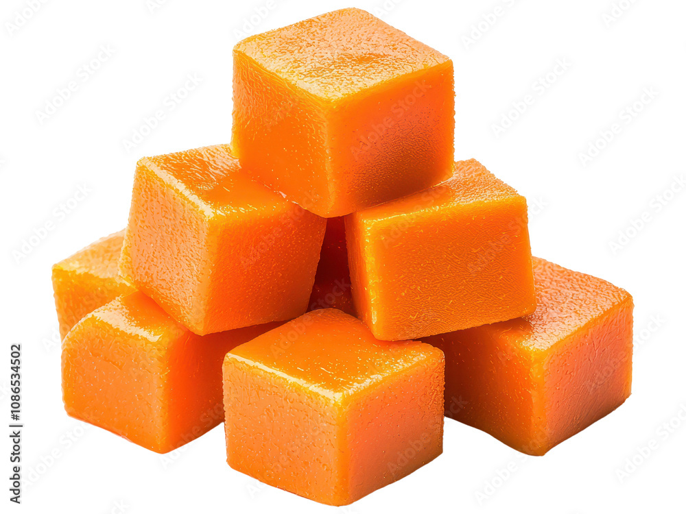 Bright Orange Cubes Stacked in Attractive Formation Bright Orange Cubes Stacked in Attractive Formation