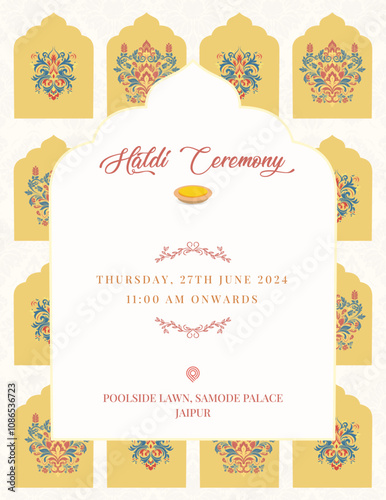 Indian Wedding Invitation Template Haldi Ceremony