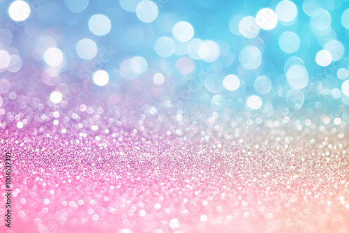 abstract pastel blue pink gradient background with glitter