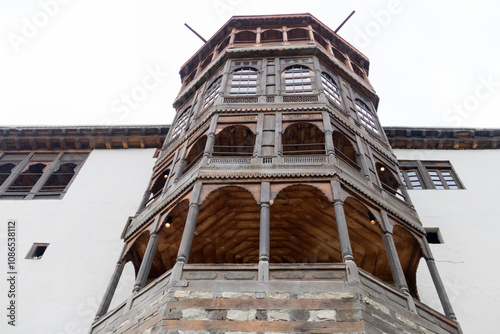 Khaplu Palace is an old fort and palace located in Khaplu city in Gilgit-Baltistan, Pakistan. The royal heritage and a significant tourist attraction; beautiful in autumn. photo