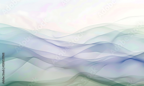 A serene background with layered gradients of soft cream, pale blue, and light green, evoking a peaceful and calming atmosphere