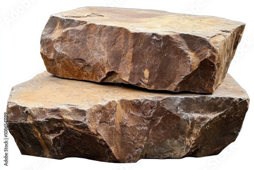 Group three large rocks stacked top each other square stone photo