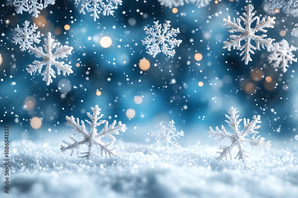 Snowflakes on a bokeh background Snowflakes on a bokeh background