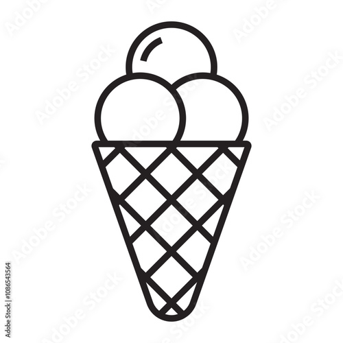 Ice Cream Cone line icon.