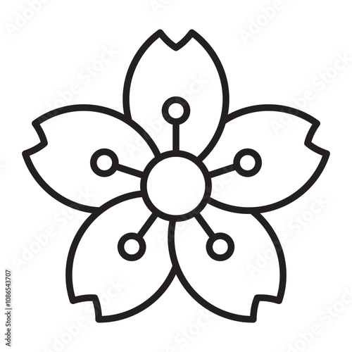 Cherry Blossom line icon.