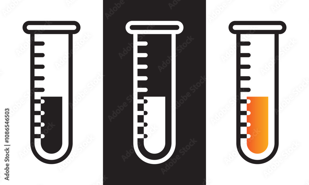 Test tube icon. Test tube design symbol for apps and websites. isolated on white and black background. vector illustration. EPS 10 Test tube icon. Test tube design symbol for apps and websites. isolated on white and black background. vector illustration. EPS 10