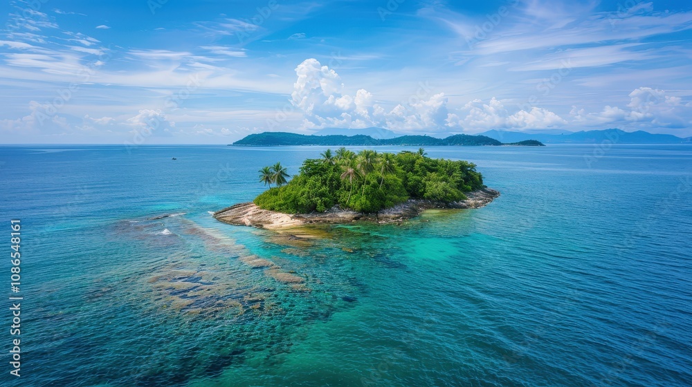 Fototapeta premium Tropical Island Paradise with Clear Blue Waters