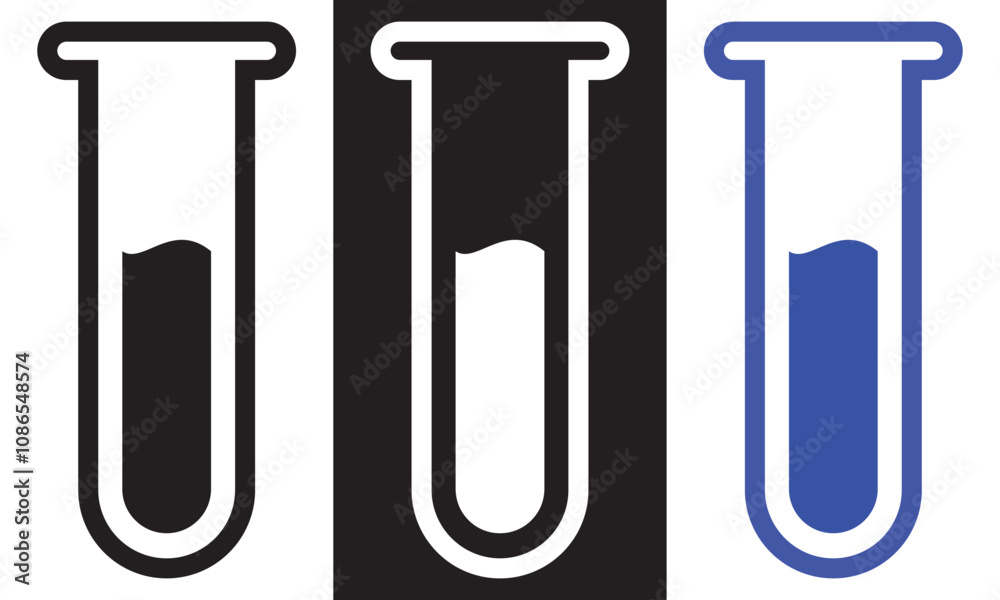 Test tube icon. Test tube design symbol for apps and websites. isolated on white and black background. vector illustration. EPS 10 Test tube icon. Test tube design symbol for apps and websites. isolated on white and black background. vector illustration. EPS 10