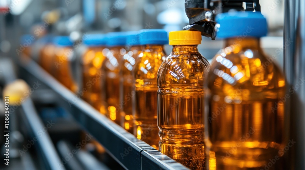 Automated Bottling Plant Amber Liquid Filling, Capping Process Automated Bottling Plant Amber Liquid Filling, Capping Process
