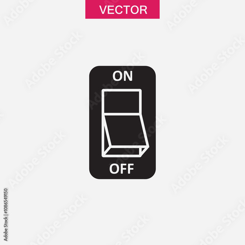 Electric switch vector icon, Power off vector icon or Toggle switch black illustration for web and app..eps