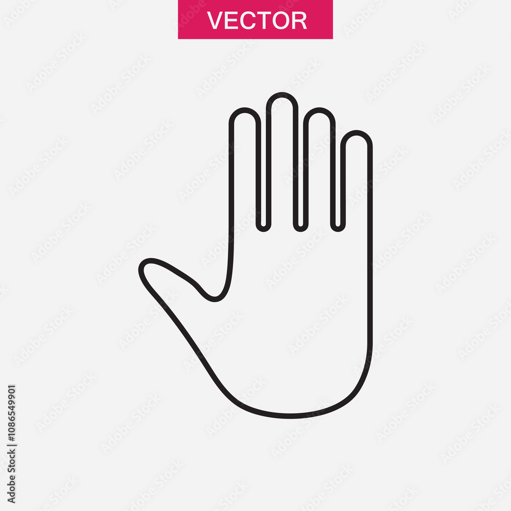 Palm, Hand icon vector,simple linear illustration for web and app..eps Palm, Hand icon vector,simple linear illustration for web and app..eps