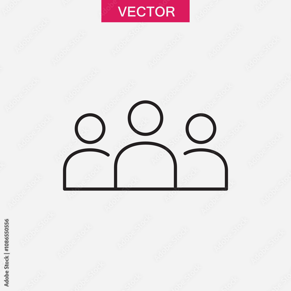 people line icon, vector flat black linear illustration for web and app..eps people line icon, vector flat black linear illustration for web and app..eps