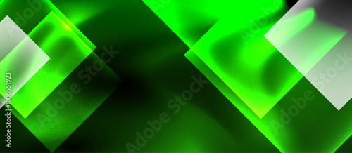 Dark neon colors with glass square shapes