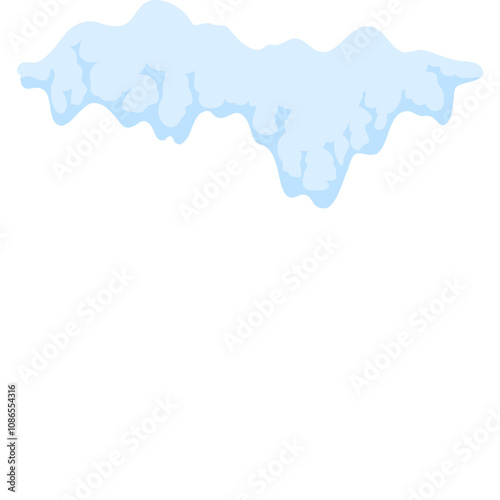 Christmas Snow Cap Border Illustration