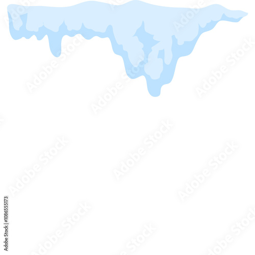 Christmas Snow Cap Border Illustration