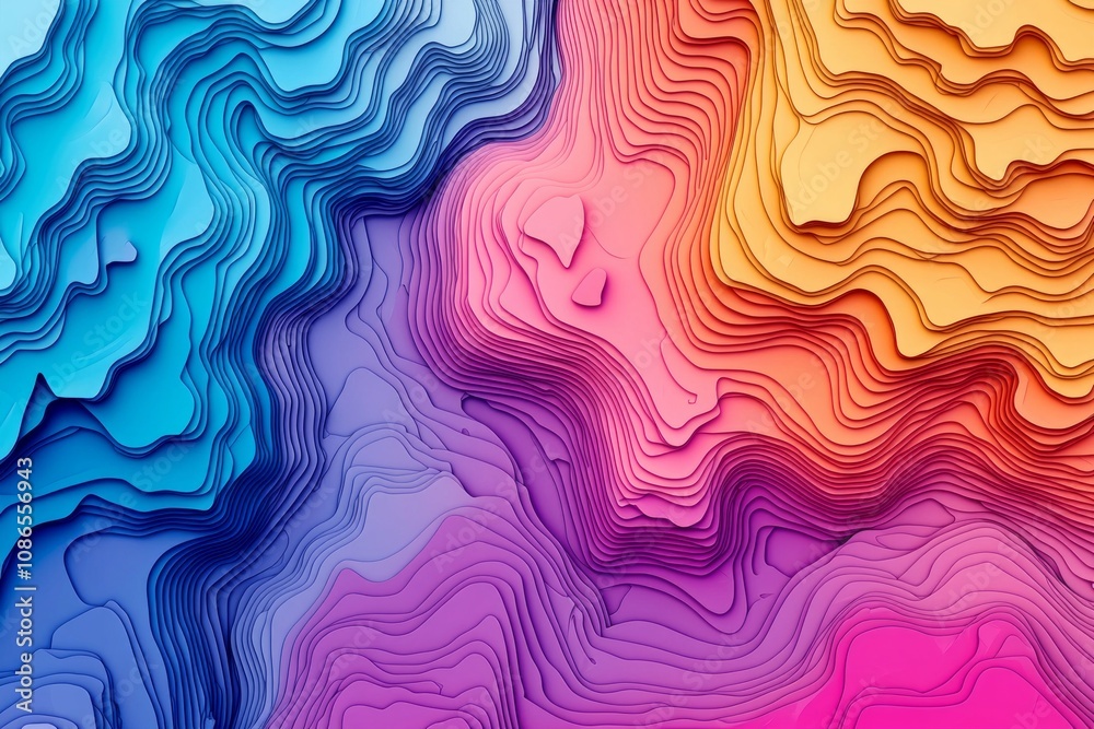 Beautiful Gradient Map with Contour Lines: Abstract topographic map with colorful gradient hues and high-detail contour lines, representing geographical concepts. Beautiful Gradient Map with Contour Lines: Abstract topographic map with colorful gradient hues and high-detail contour lines, representing geographical concepts.