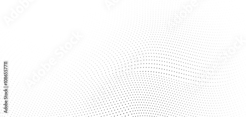 Waves of halftone texture in black and white