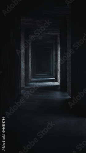 Wallpaper Mural An empty scene featuring blank mockup template filled with a mysterious, dark hallway with ninja stars glinting subtly on the floor, perfect for International Ninja Day,  Torontodigital.ca