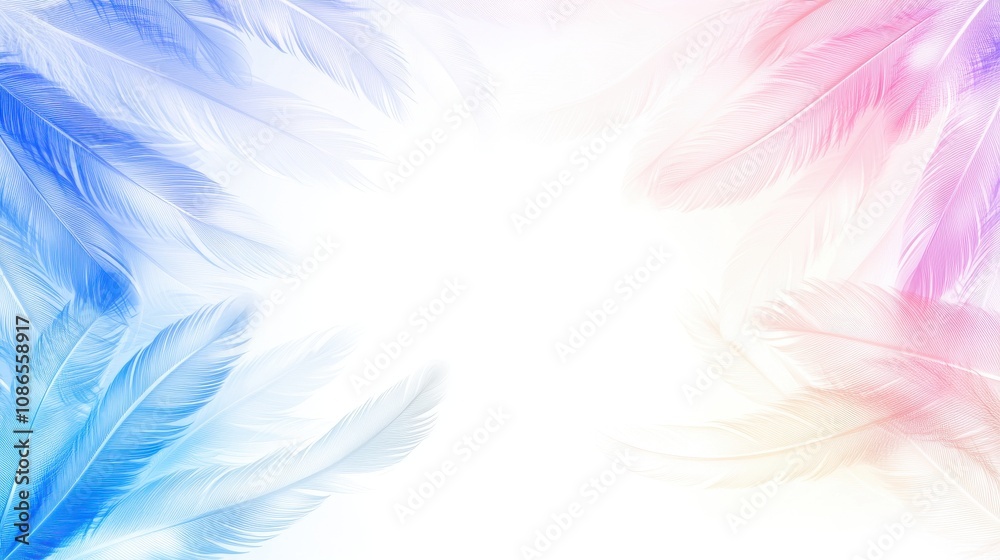 A soft, pastel gradient background featuring delicate feathers in blue and pink, creating a serene and airy atmosphere. A soft, pastel gradient background featuring delicate feathers in blue and pink, creating a serene and airy atmosphere.