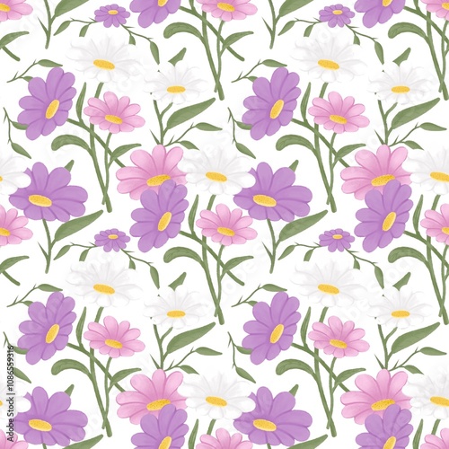 seamless pattern with flowers