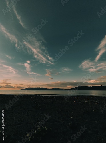 sunset on the beach, tompe Sirenja Indonesia photo