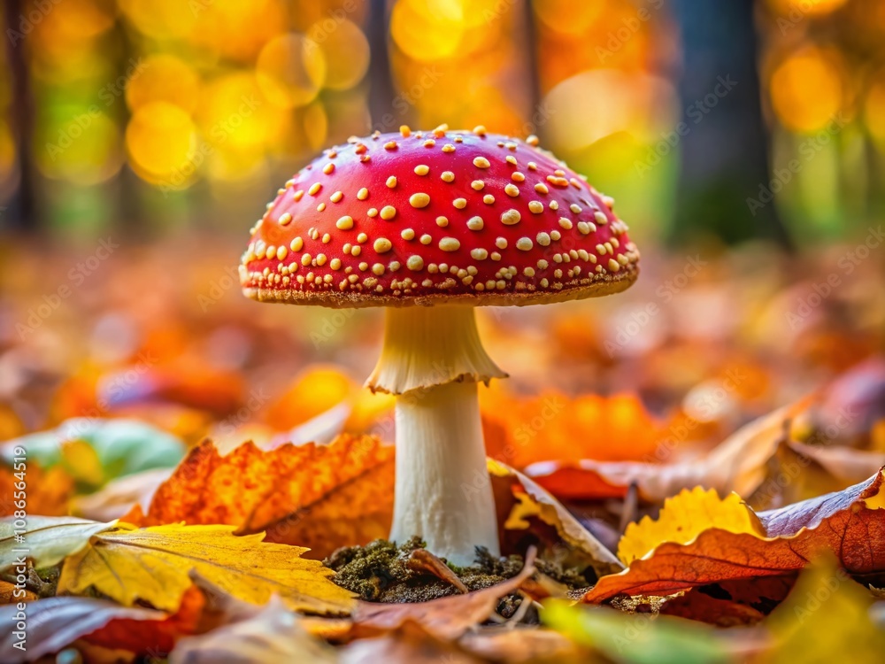 Autumn Forest Mushrooms, Beautiful Nature, Copy Space Autumn Forest Mushrooms, Beautiful Nature, Copy Space