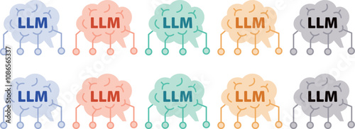 LLMフラットデザインセット