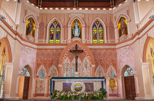 Interior Cathedral of the Immaculate Conception Chantaburi the most famous public catholic church as one of the largest Catholic churches in Thailand photo