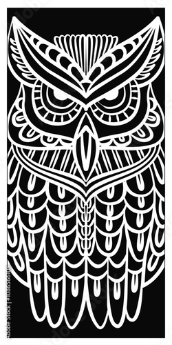 Vector room divider, Laser cut owl panel, stencil divider. Wall art for home decor, room divider screens.	