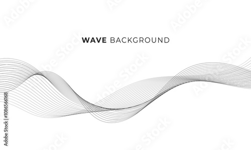 Abstract futurism particle waves line isolated white background