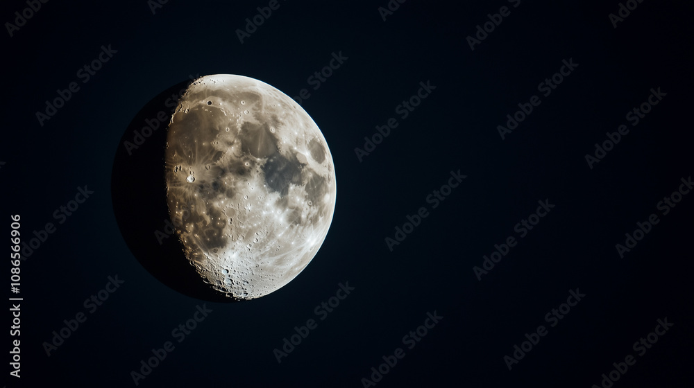 Obraz premium Eclipse with the Moon Partially Covered by Shadow