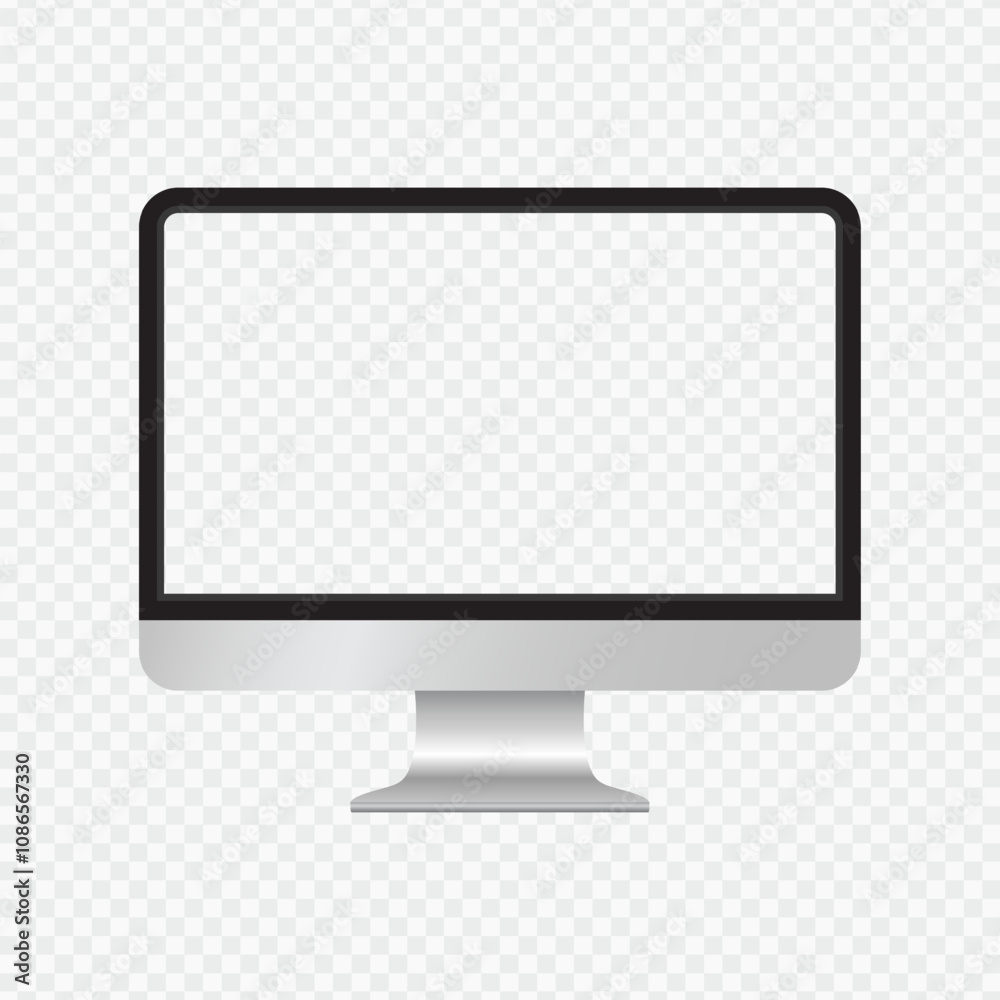 blank mockup computer desktop on transparent background.computer desktop in flat design illustration blank mockup computer desktop on transparent background.computer desktop in flat design illustration