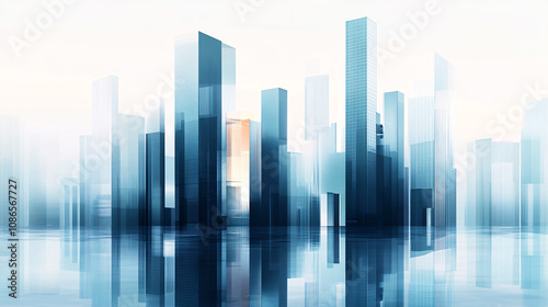 City silhouette, Abstract city skyline in sky, Abstract city background, panorama