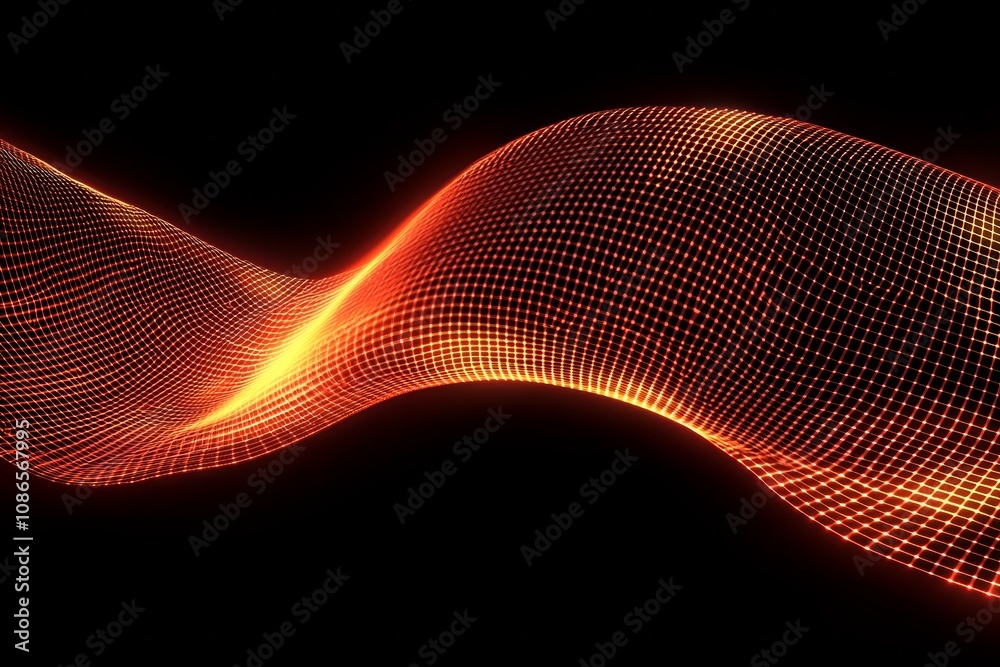 Abstract glowing grid with wave pattern against a dark background, ready for data and tech-themed designs. Abstract glowing grid with wave pattern against a dark background, ready for data and tech-themed designs.