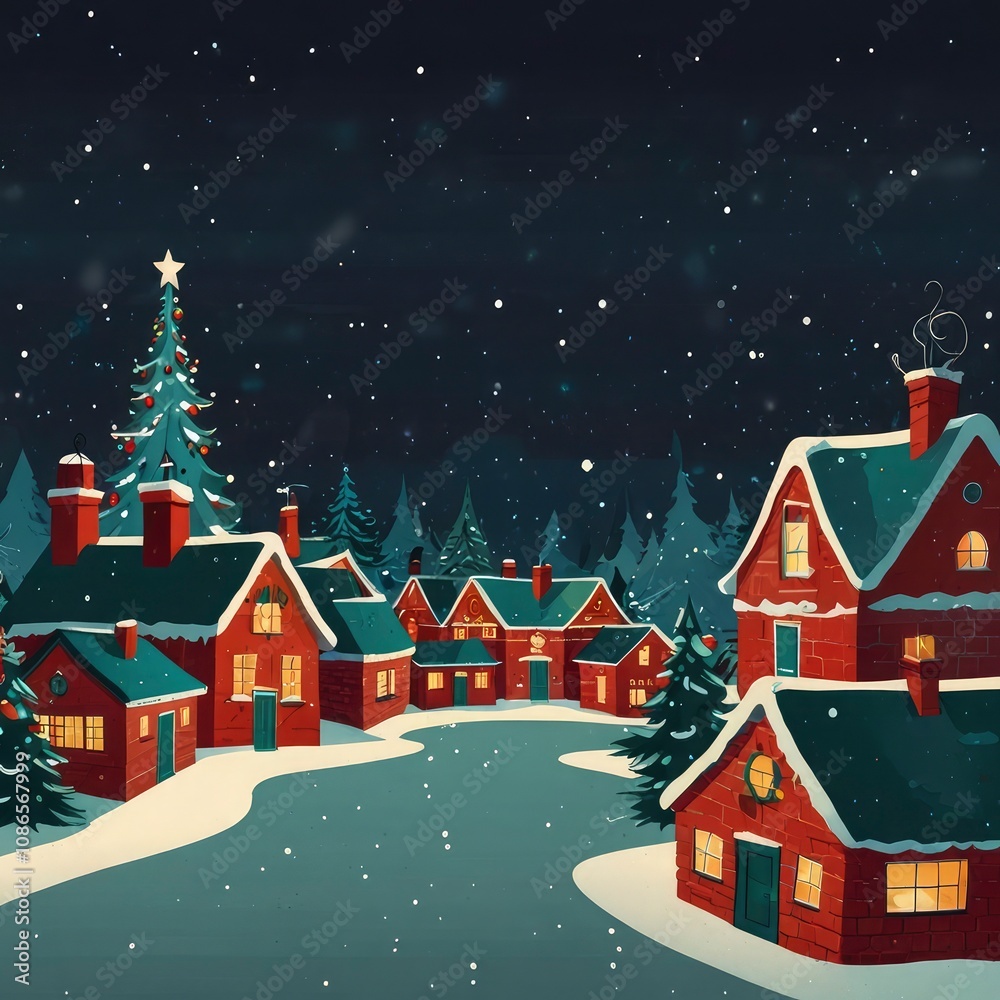 Fototapeta premium Christmas tree in front of a house