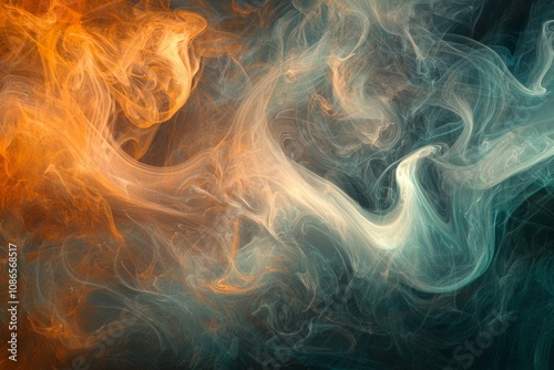 Swirling, colorful smoke patterns against a dark background, providing a mysterious and artistic texture for digital overlays. 