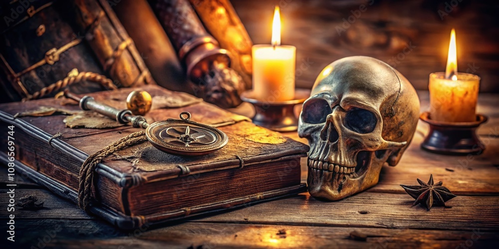 Mystical relics bathed in ethereal glow. Mystical relics bathed in ethereal glow.