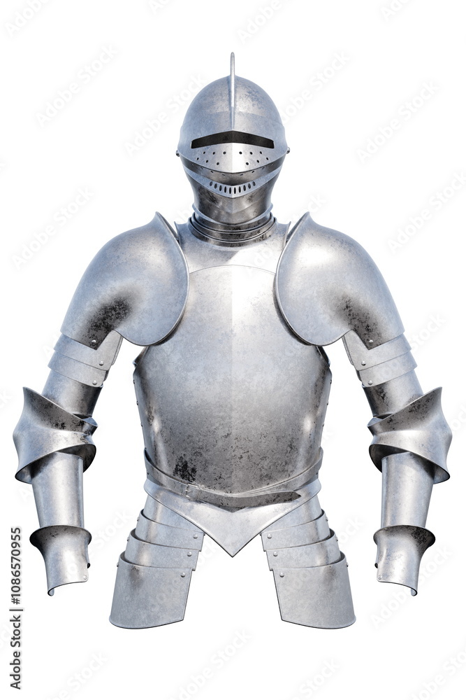 full suit of shiny silver armor stands upright, showcasing intricate designs and sturdy construction. This historical piece represents the valor and craftsmanship of medieval warriors full suit of shiny silver armor stands upright, showcasing intricate designs and sturdy construction. This historical piece represents the valor and craftsmanship of medieval warriors