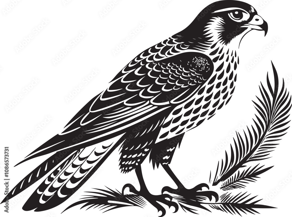 Obraz premium saker falcon vector illustration design