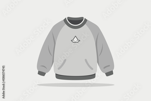 This oversized sweater provides comfort and warmth for relaxing days indoors or casual outings with friends, A cozy oversized sweater in a light grey hue, minimalist simple modern vector logo design