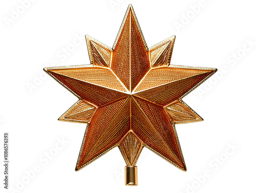 Christmas tree star on transparent background
