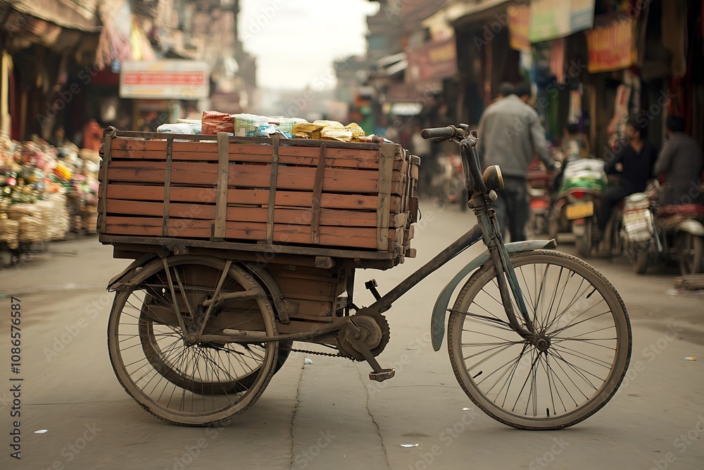Fototapeta premium bicycles in the street