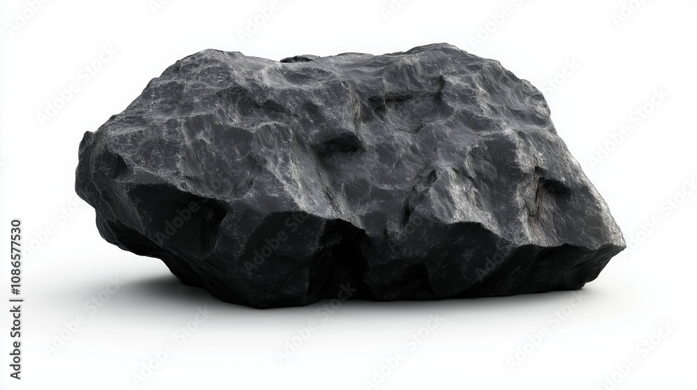 Obraz premium Coal on Isolated White Background