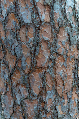 Scales of the bark of a coniferous tree ( pine ), background